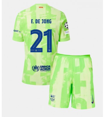 Barcelona Frenkie de Jong #21 Tercera Equipación Niños 2024-25 Manga Corta (+ Pantalones cortos)